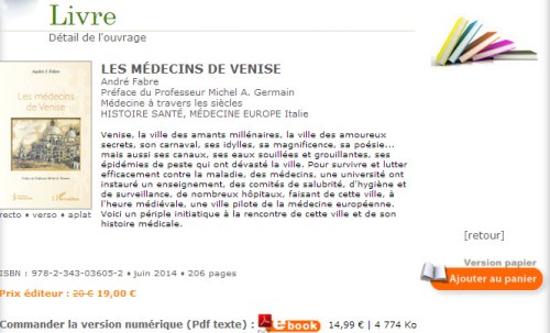 Les Medecins de Venise par Andre Fabre