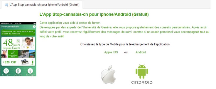 Application contre le cannabis